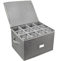 Beige Hard Shell Cup and Mug Storage Box with Dividers & Handles D90001