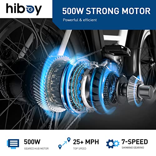 Electric Bike with 960W Peak Motor, 25mph Max Speed, 720WH Removable Battery, 20" Electric Bicycle with Shimano 7 Speed and Front Suspension L70493