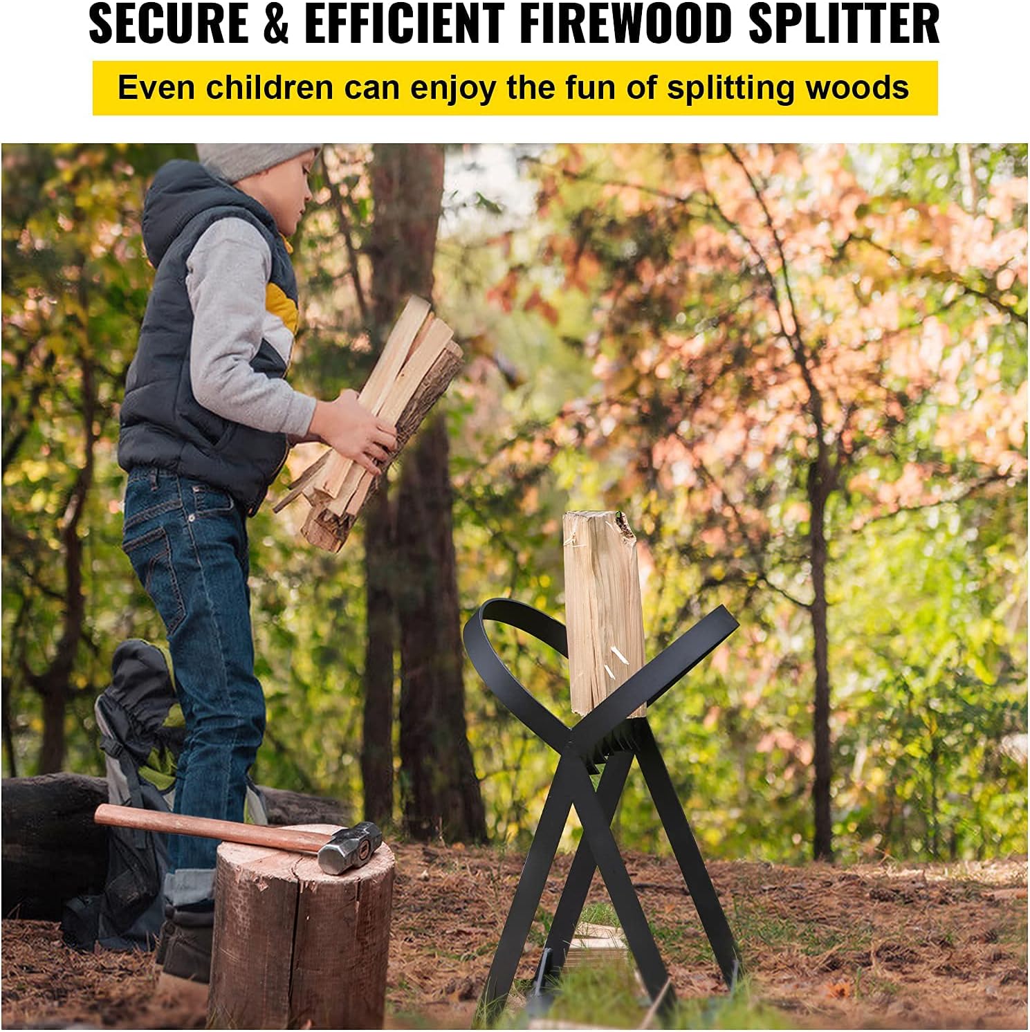 20.3" x 13.2" Manual Log Splitter for 8" Diameter Wood, 8.6 Lbs, Q235 Steel, Pack of 2 L522981