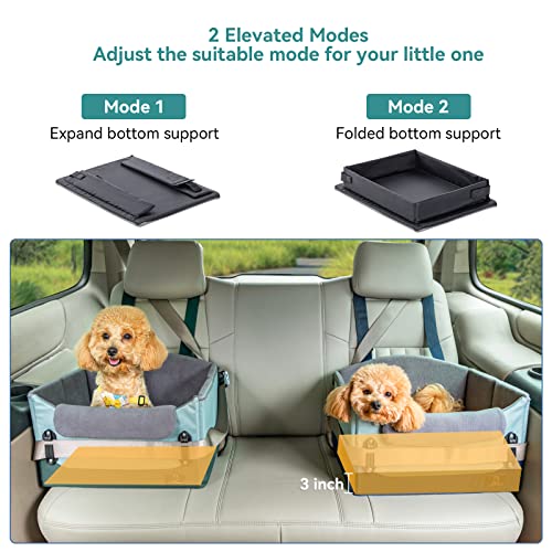 30 Inch Dog Booster Seat with 2 Safety Leashes and Detachable Inner W660