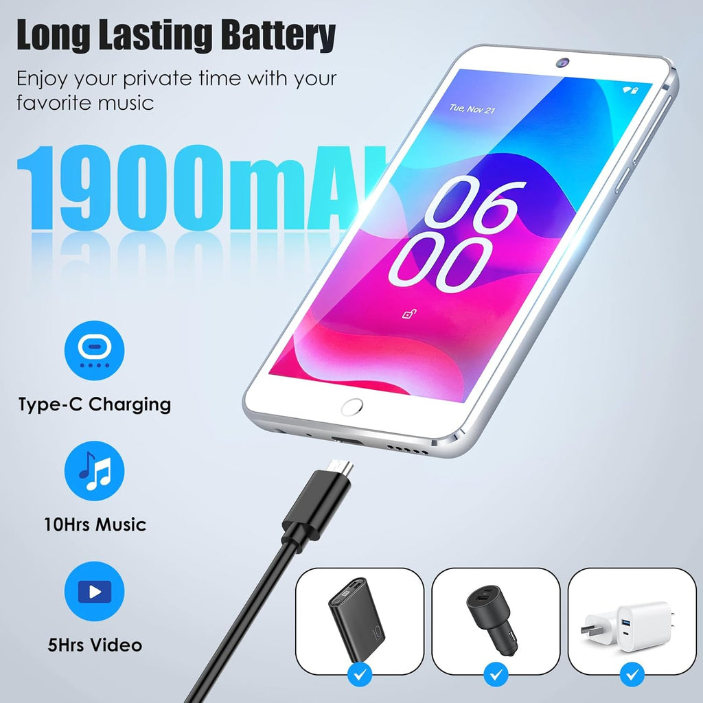 160GB MP3 Player with Bluetooth and WiFi, Android Digital Mp4 Player with Camera, 4.3" Touch Screen Portable Music Player with Speaker E318