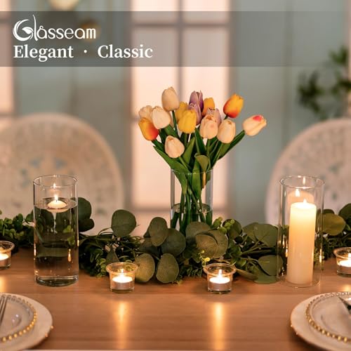Glass Cylinder Vases Set of 12, Clear Flower Vase, 6in L219518