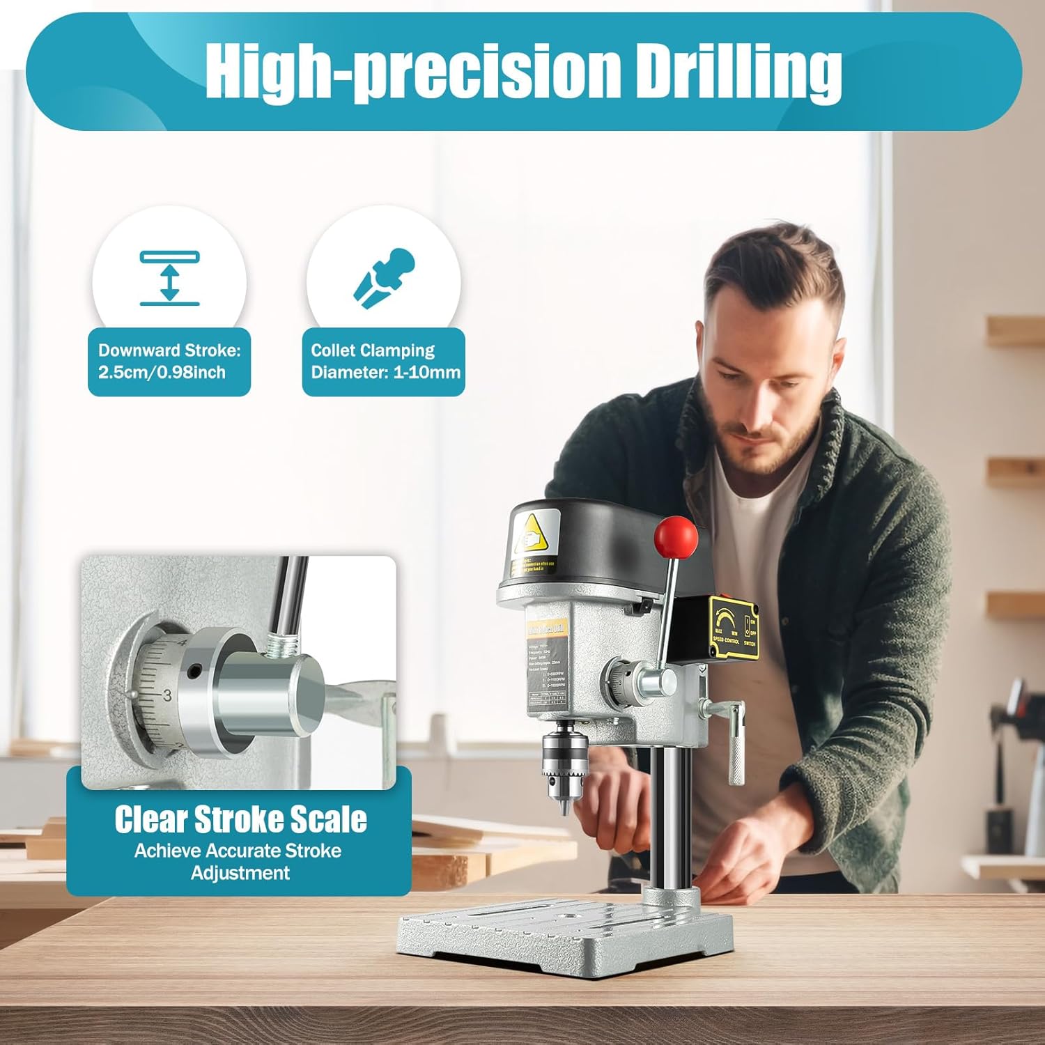 3-Speed Adjustable Benchtop Drill Press S362363