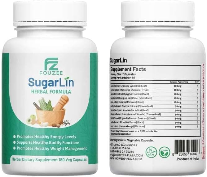 Herbal Support Supplement with Fenugreek, Turmeric, Gymnema Sylvestre, 180 Capsules F825326