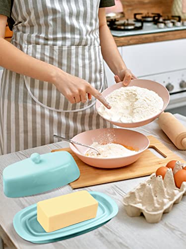 8 Inch White Ceramic Butter Dish with Lid M74633