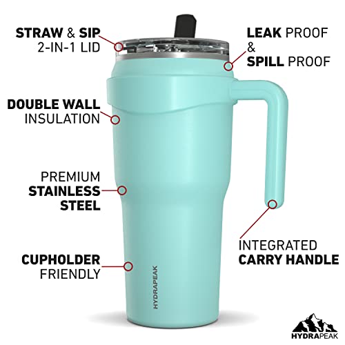 40oz Stainless Steel Double Wall Vacuum Insulated Tumbler With Handle And 2 in 1 Straw Lid Q404972