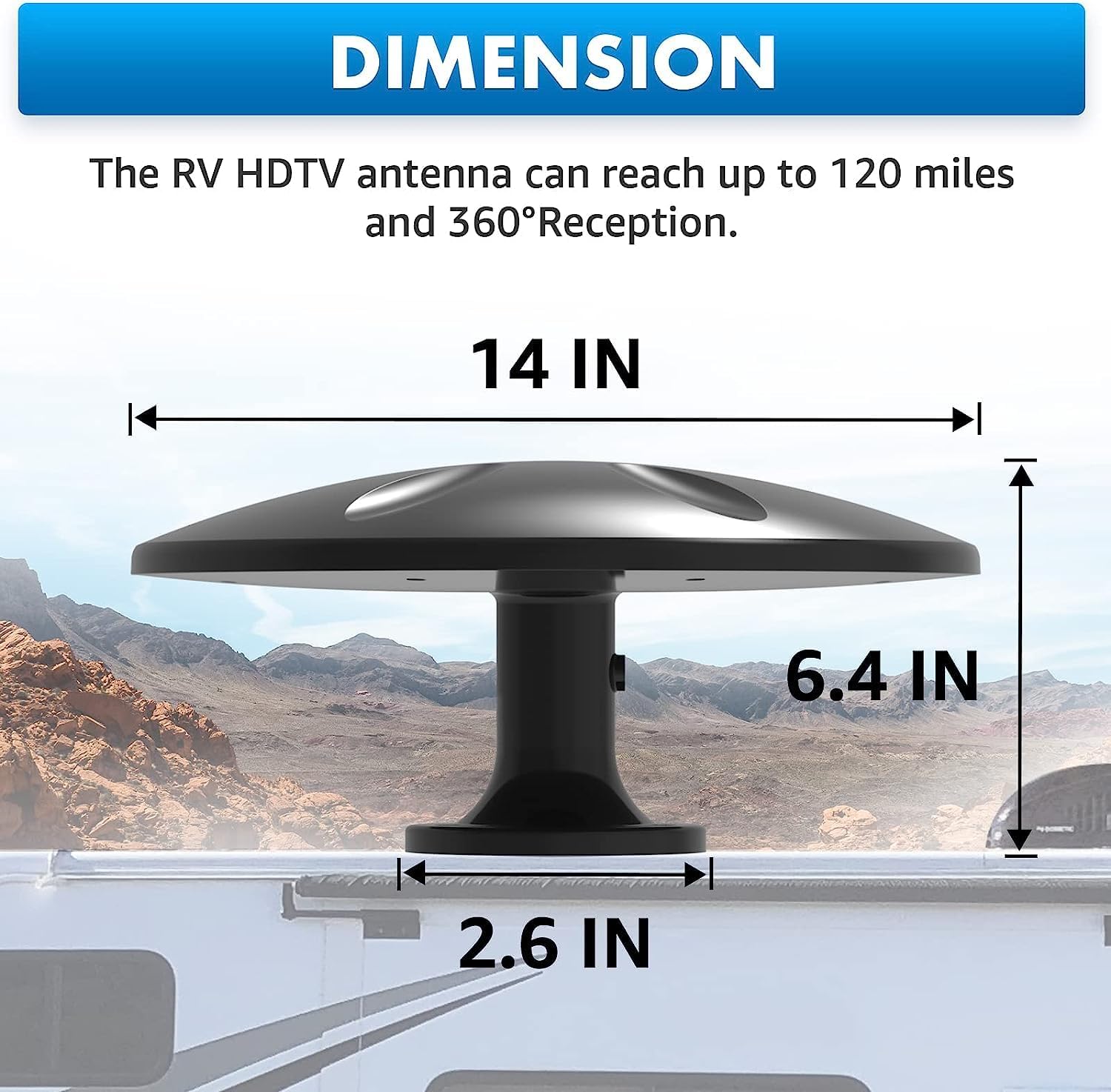 Outdoor TV Antenna 360° Omni-Directional Reception Long 100+ Miles Range 4K Ready HDTV Antenna with 32ft RG6 Coax Cable P83392