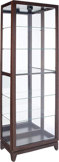 Espresso Curio Cabinet with Five Glass Shelves and Locking Door H365327