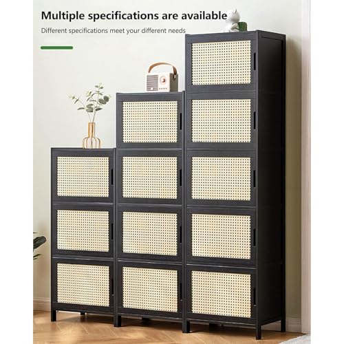 Bamboo Narrow Shoe Storage Cabinet with Doors Z414