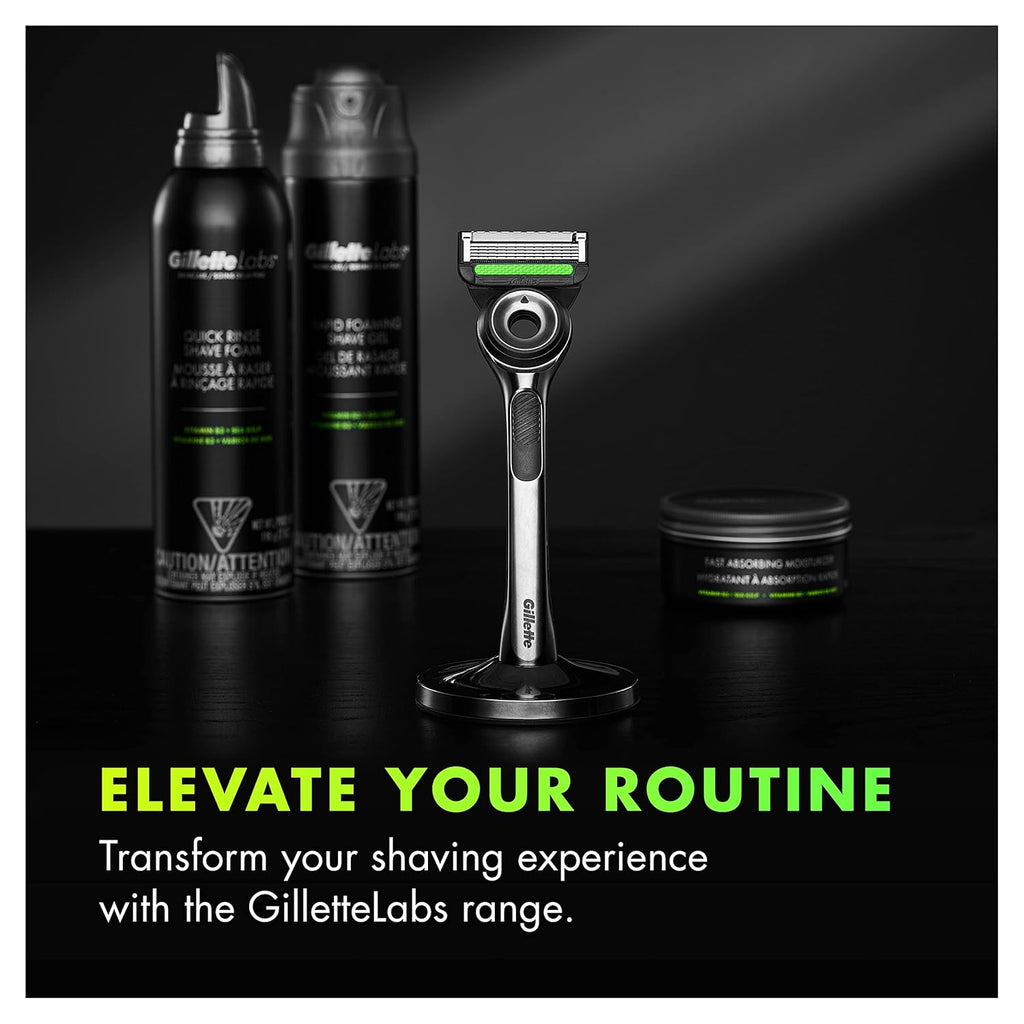 Razors with Exfoliating Bar, Shaving Kit, Includes 1 Handle, 4 Razor Blade Refills, 1 Premium Magnetic Stand A215543