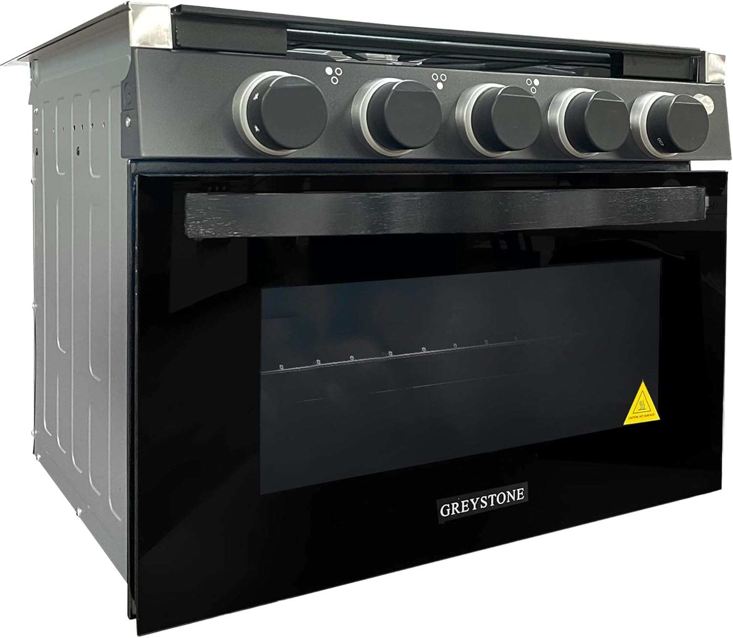 21 Inch 3 Burners RV Gas Range Stove and Oven Combo, Stainless Steel Trim with Black Fixtures C581330
