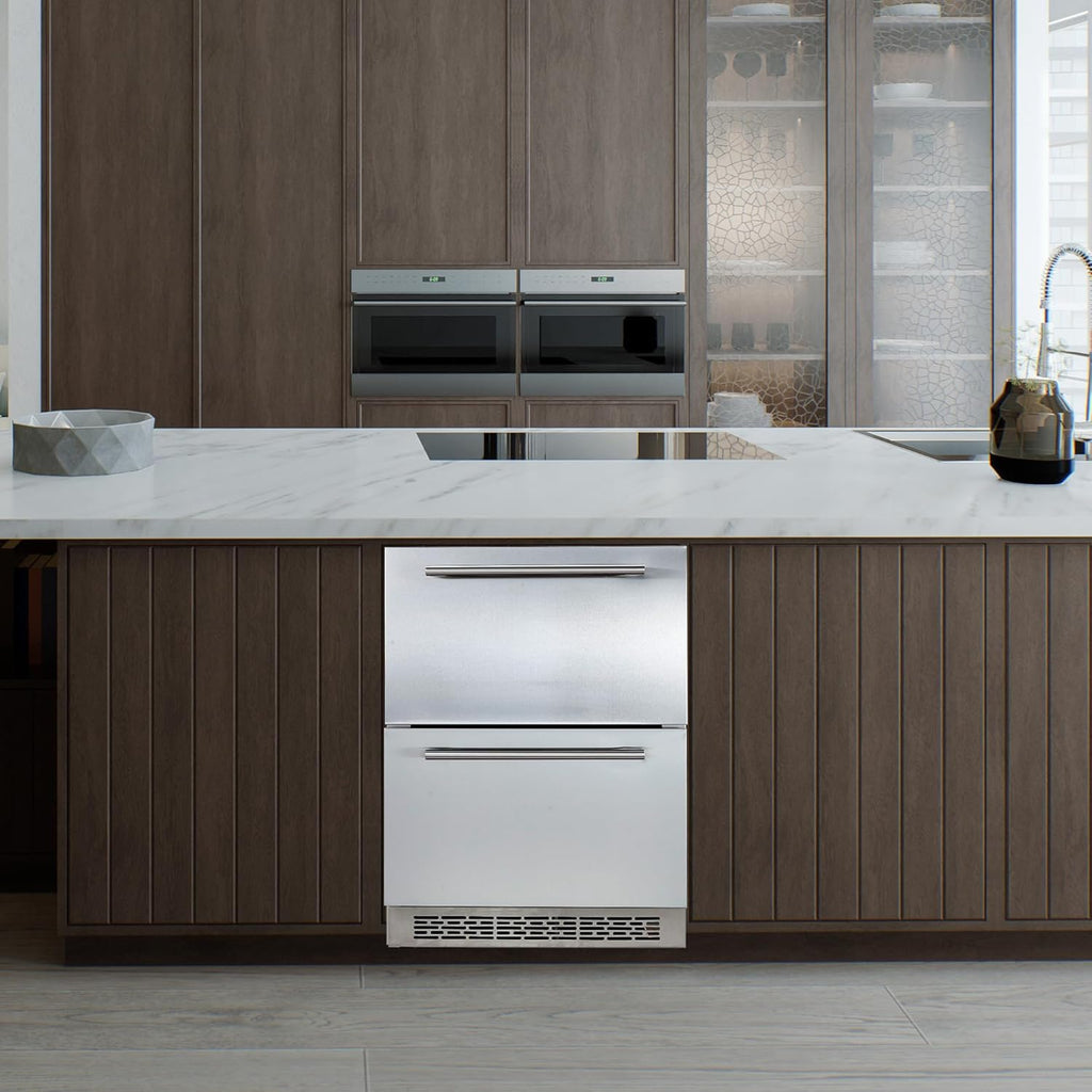 24 Inch Under Counter Drawer Fridge with Weatherproof Full Stainless Steel Body K2849