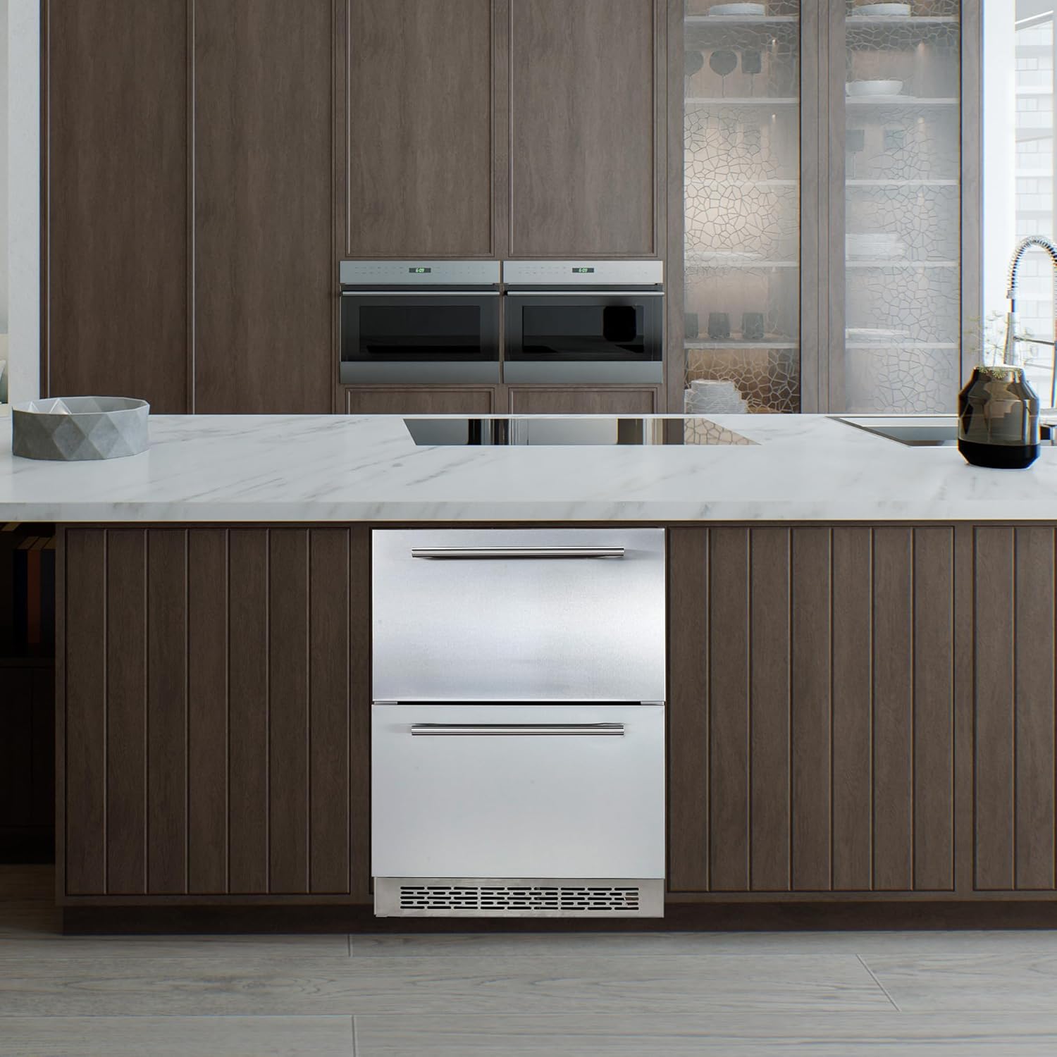 24 Inch Under Counter Drawer Fridge with Weatherproof Full Stainless Steel Body K2849