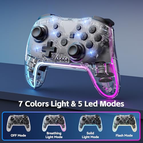 Ergonomic Wireless Gamepad with RGB Lighting O89310