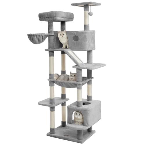 Beige Large Cat Tree with Sisal Scratching Posts and Padded Plush Perch P52740