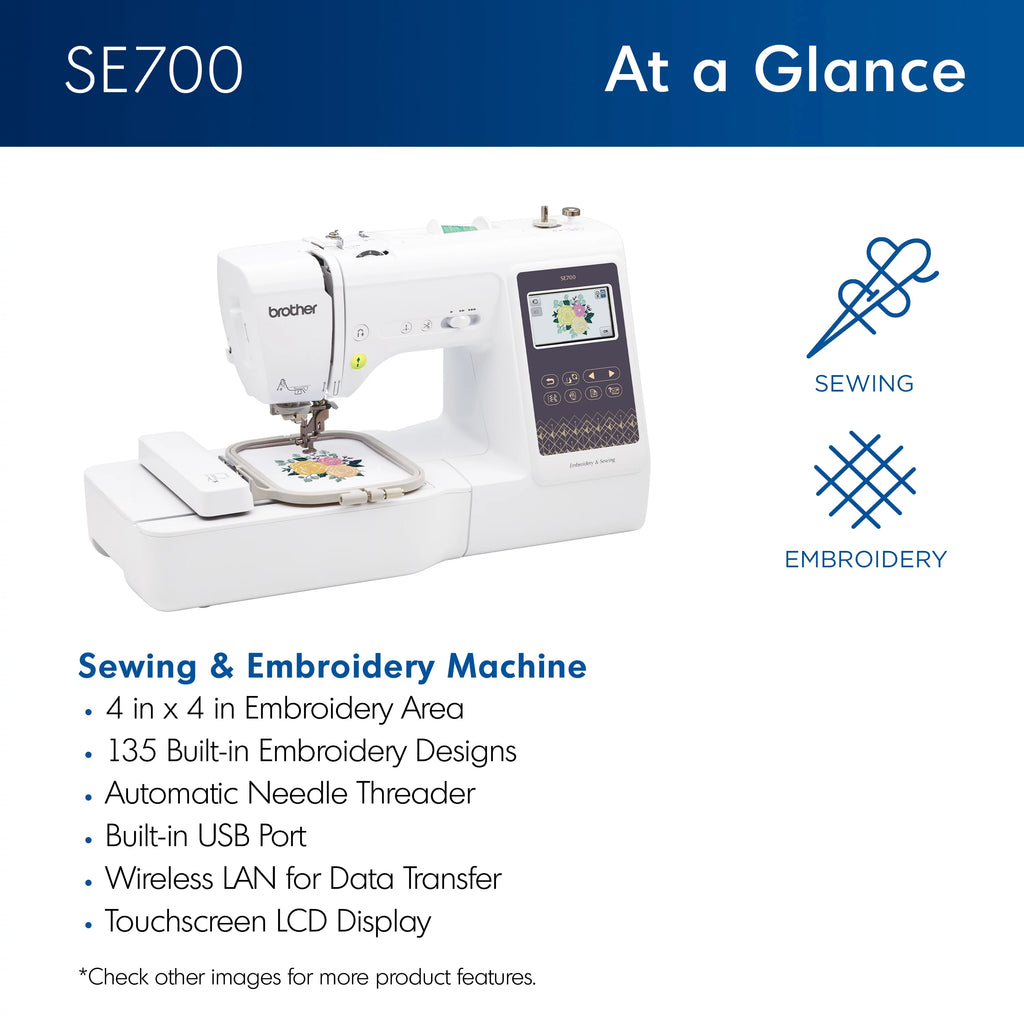 Computerized Sewing & Embroidery Machine with Built-in Designs & Wireless Connectivity O6053