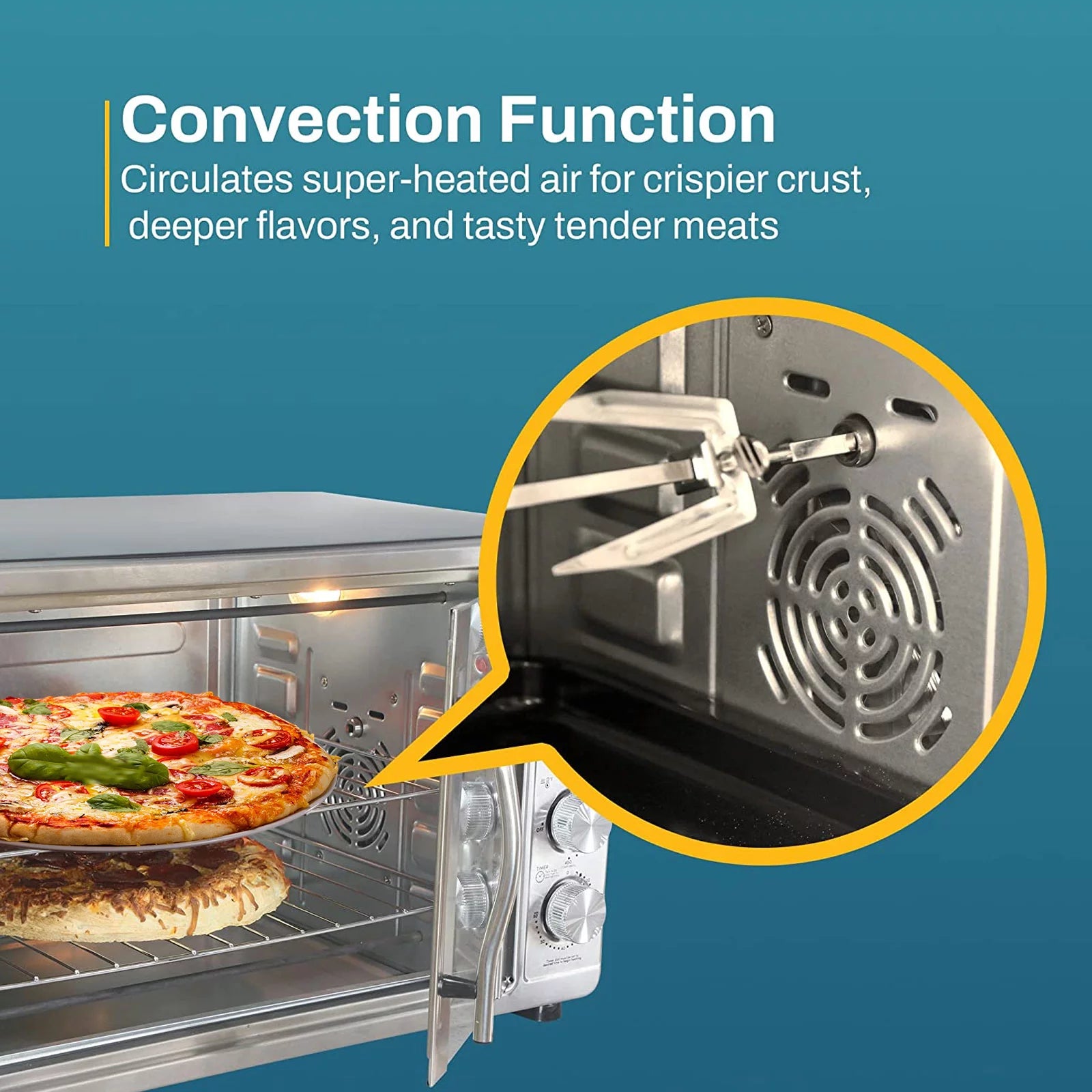 18-Slice Countertop Convection Oven with 4-Control Knobs Stainless Steel G1787