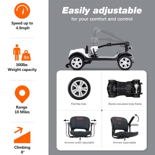 Compact 4 Wheel Electric Mobility Scooter (Black) U97682