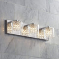 Chrome Silver Metal 3-Light Wall Mount Fixture with Clear Glass Shade G80758