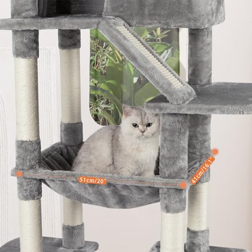 Beige Large Cat Tree with Sisal Scratching Posts and Padded Plush Perch P52740