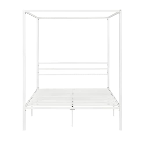 Full Size White Canopy Bed Frame Z1244