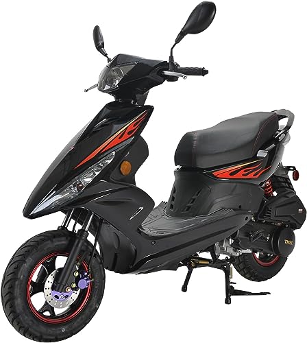 150cc Gas Moped Scooter with 10 inches Aluminum Wheels Black W1516
