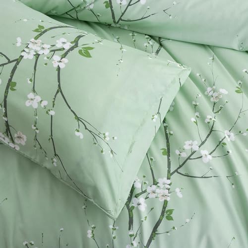 Queen Fluffy Soft Microfiber Floral Comforter Set with 2 Pillowcases D3769