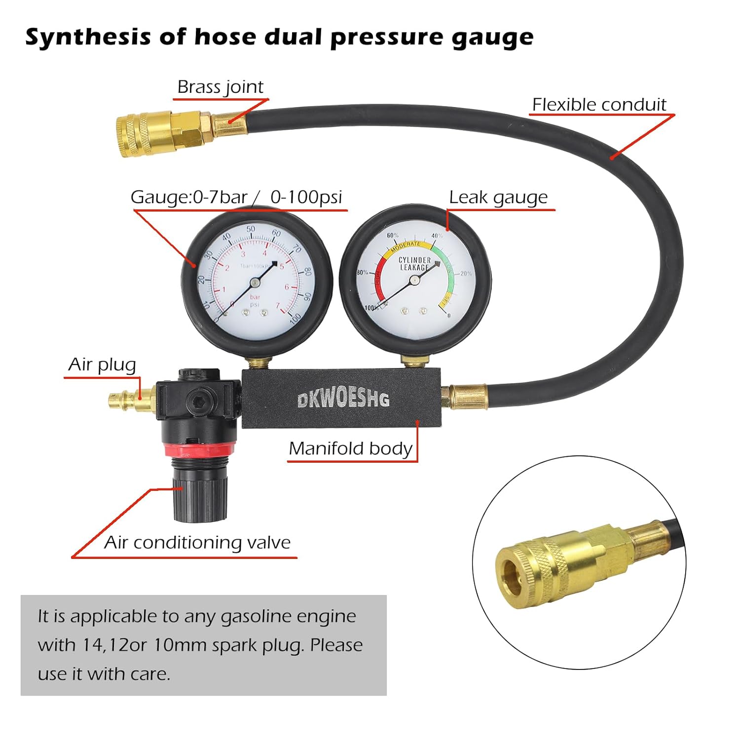 Dual Gauge Cylinder Leak Down Tester L8795