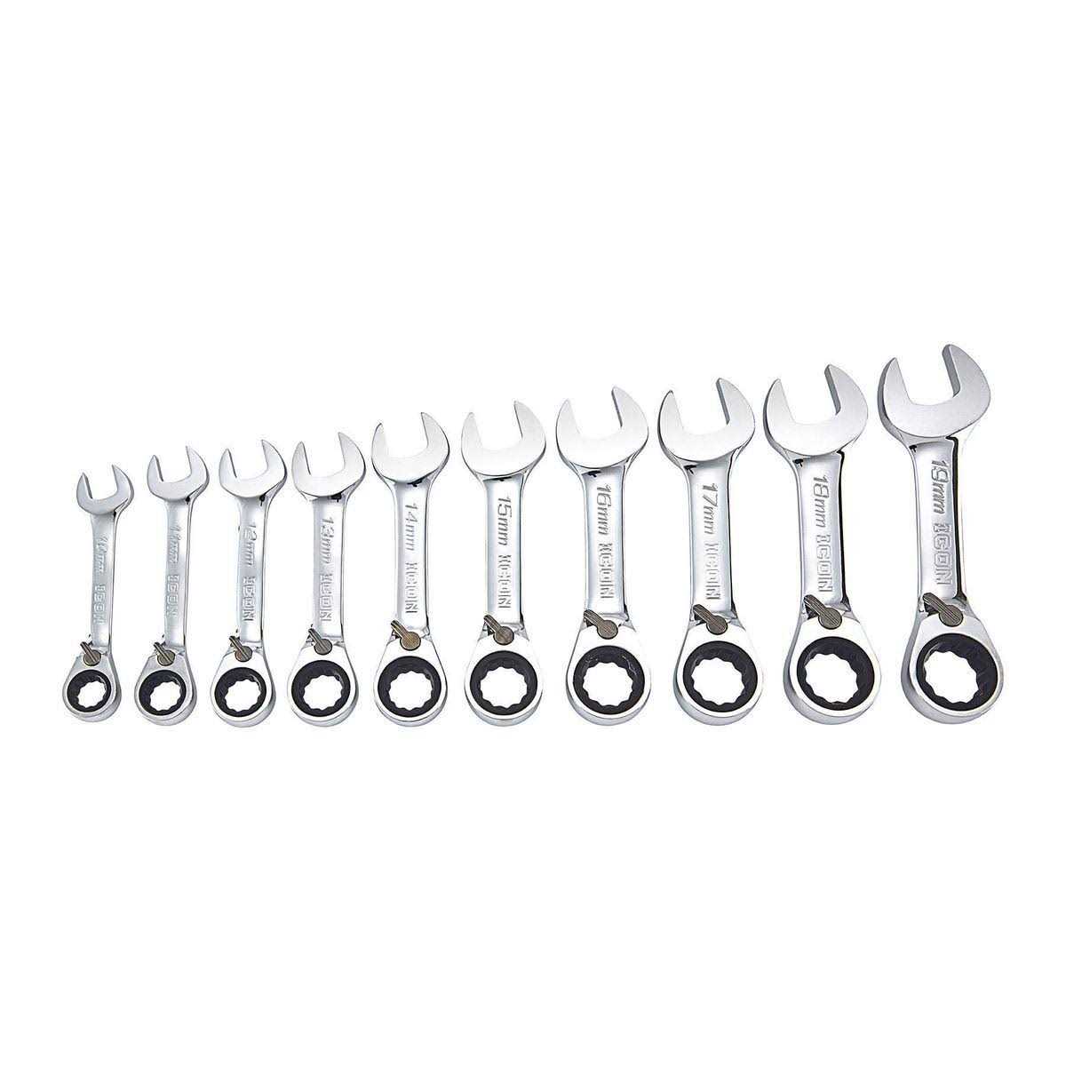 Professional Stubby Ratcheting Combination Wrench Set C36833