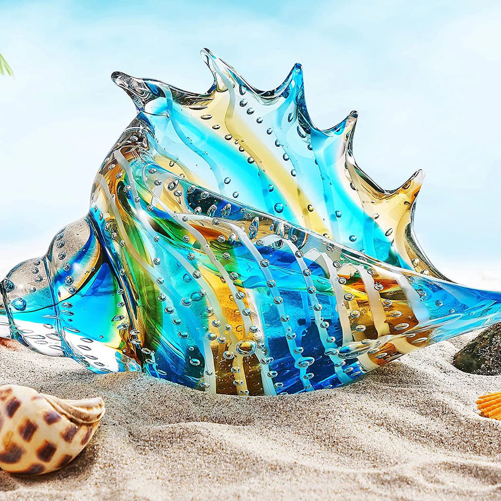 Hand Blown Glass Conch Figurines V40078