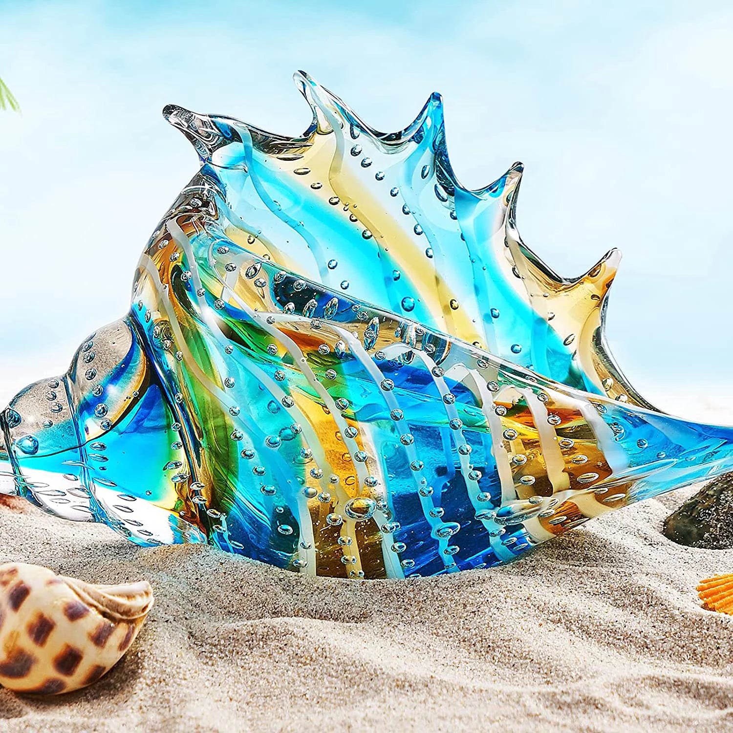 Hand Blown Glass Conch Figurines V40078