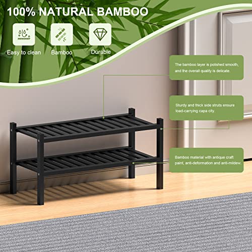 6-Tier Bamboo Shoe Rack (Black) M3447