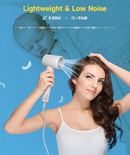 130000 RPM High Speed Brushless Motor Negative Ionic Hair Dryer with Magnetic Diffuser & Nozzle P97775