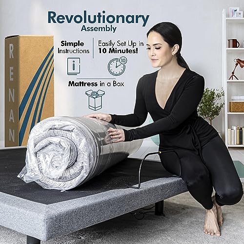 Queen Adjustable Bed Frame with Mattress Included Cooling Gel Memory Foam Mattress K12883