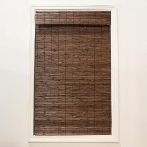 Cordless Bamboo Roman Shades - Driftwood - 28.5 in. W x 64 in. L O624359
