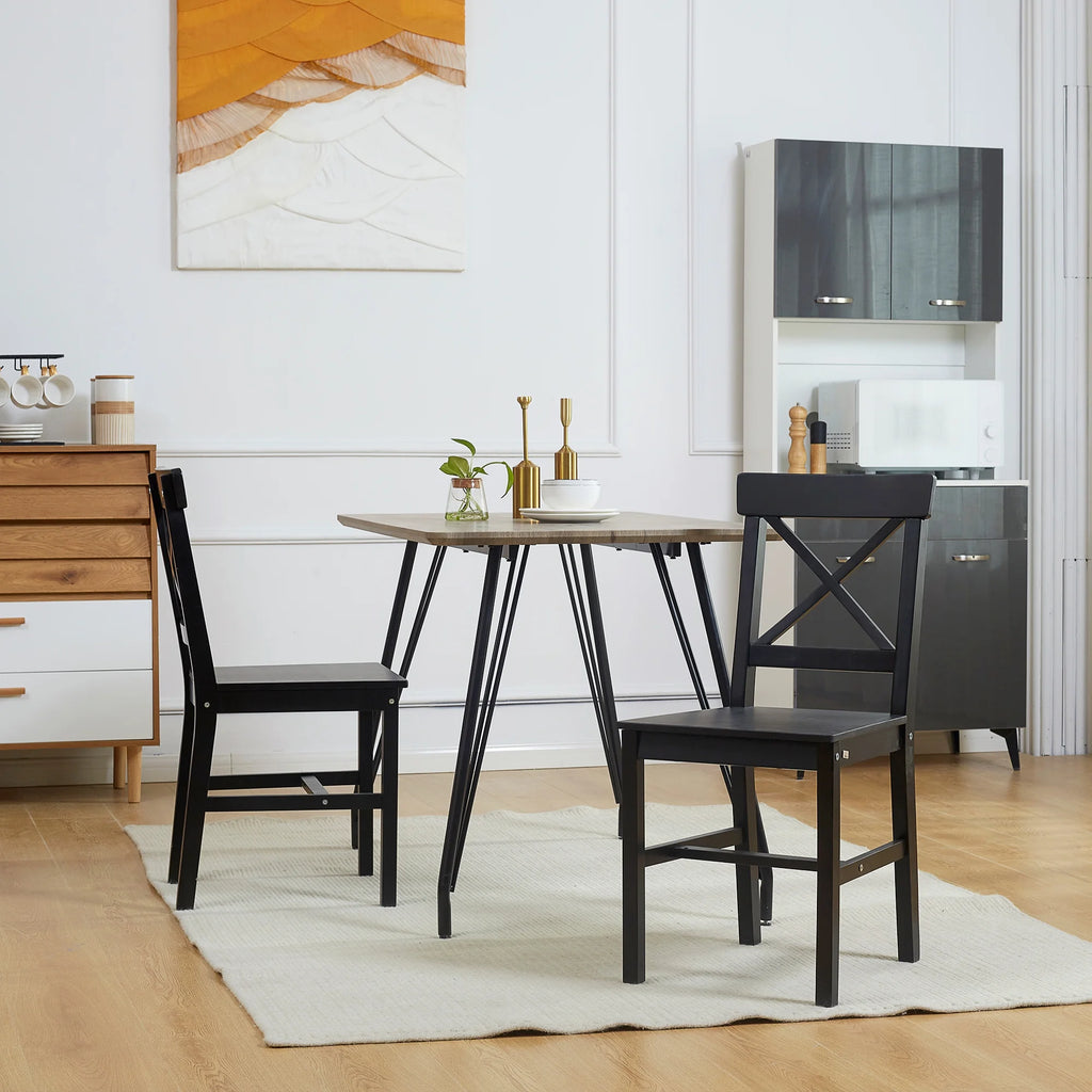 Black Wooden Dining Chairs Set of 4 G2524