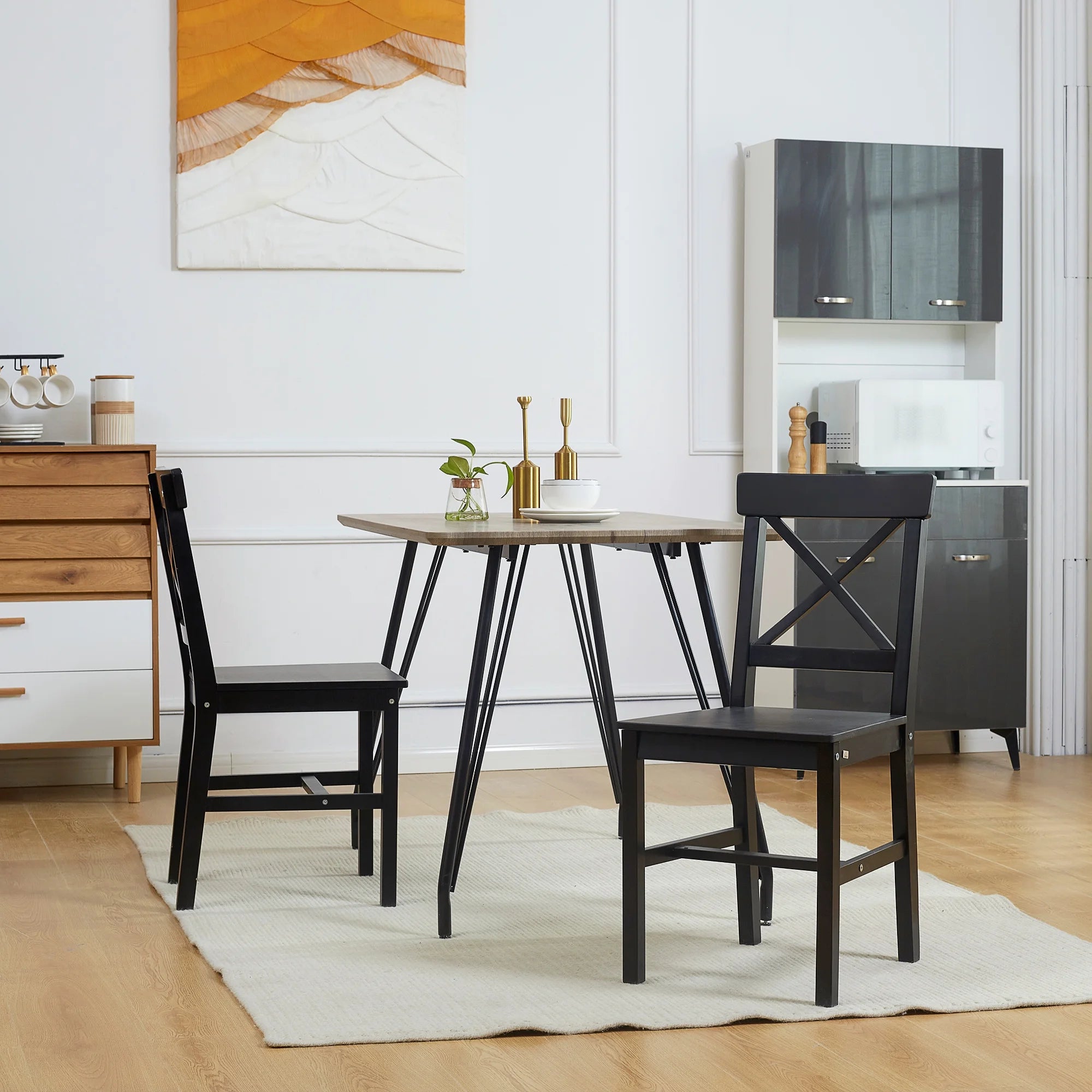 Black Wooden Dining Chairs Set of 4 G2524