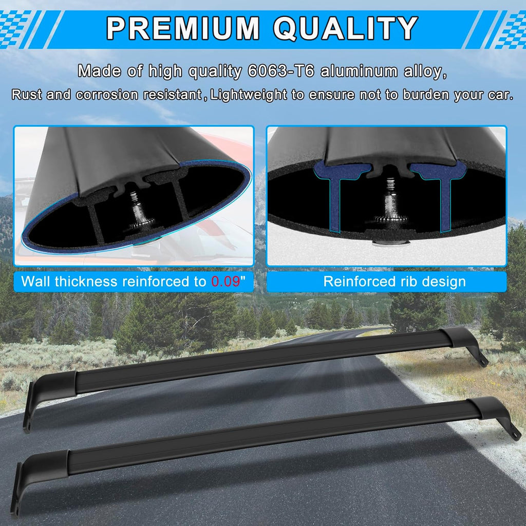 220LBS Aluminum Roof Rack Cross Bars H310