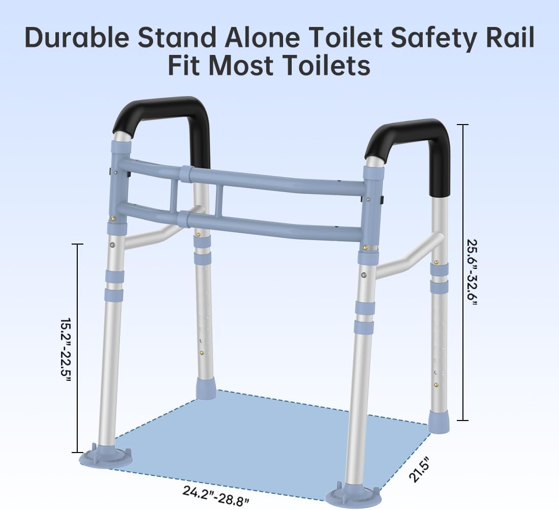 Adjustable Width Folding Toilet Safety Rail B176