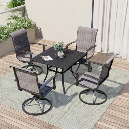7-Piece Patio Dining Set with Swivel Chairs and Rectangular Dining Table R9091
