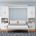 White Queen Size Folding Wall Bed with Desk C123086