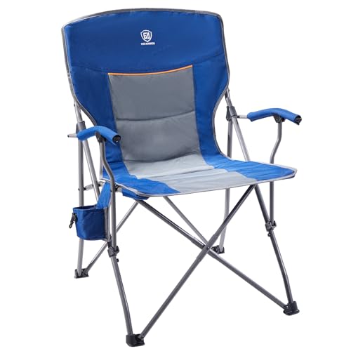 Folding Camping Chair with Padded Hard Armrest Carry Bag Cup Holder F97537