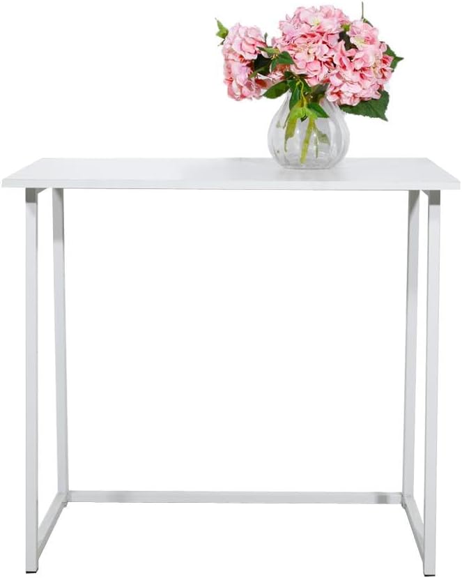 White Compact Folding Computer Desk H100693