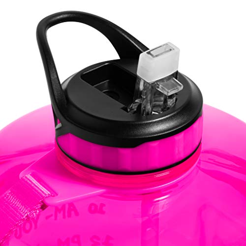 64 oz BPA Free Reusable Water Bottle with Straw and Handle A36869