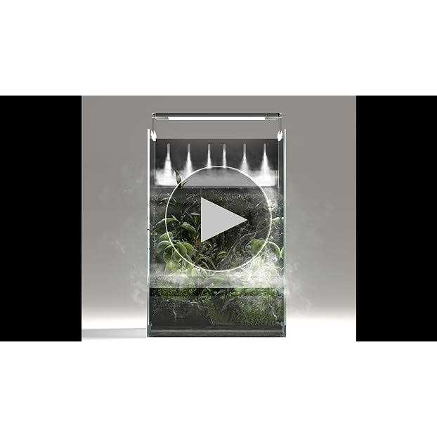 Aqua Terra Tanks Terrarium All in One, Integrated Paludarium, Light, Water Pump, Mist-Flower and Mat Included, Waterfall and Rain Forest Z453258