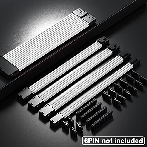 Black 5-Cable-Set 24Pin ATX CPU PCIE Cable Extension Kit A236