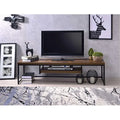 Weathered Oak & Black TV Stand F9387