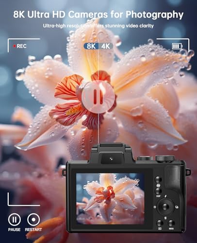 88MP WiFi Digital Camera with Dual-Lens, 16X Digital Zoom, Touch Screen, 2 Batteries, 32GB TF Card U686