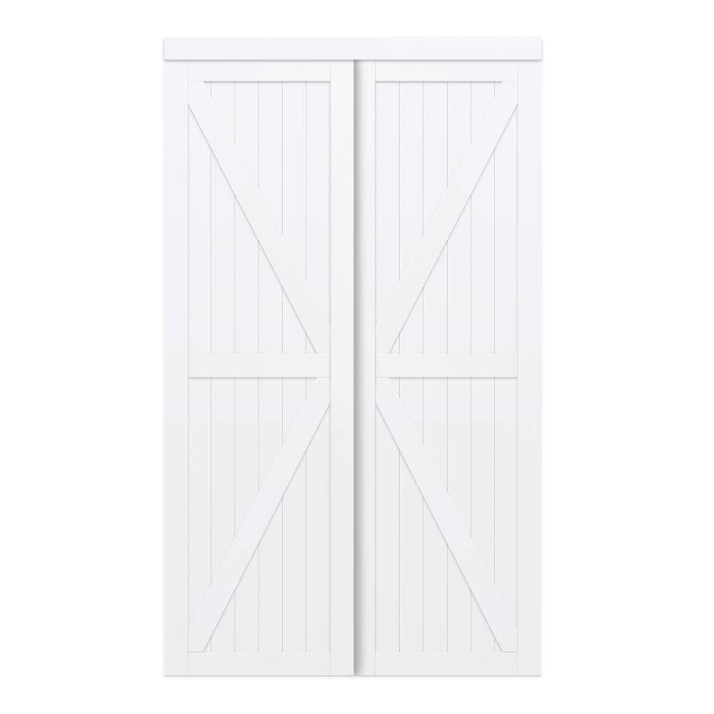 White MDF Wood Sliding Closet Door C443