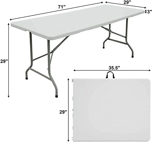 White Plastic 6ft Folding Table B137